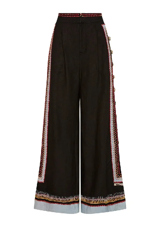 POPPY RELAXED PLEAT PANT-ONYX