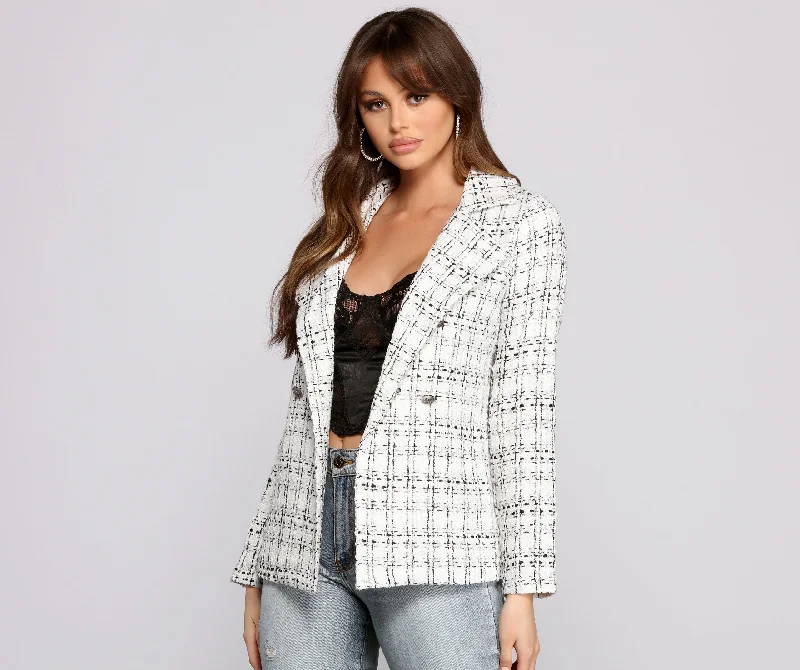 Pretty And Posh Tweed Blazer