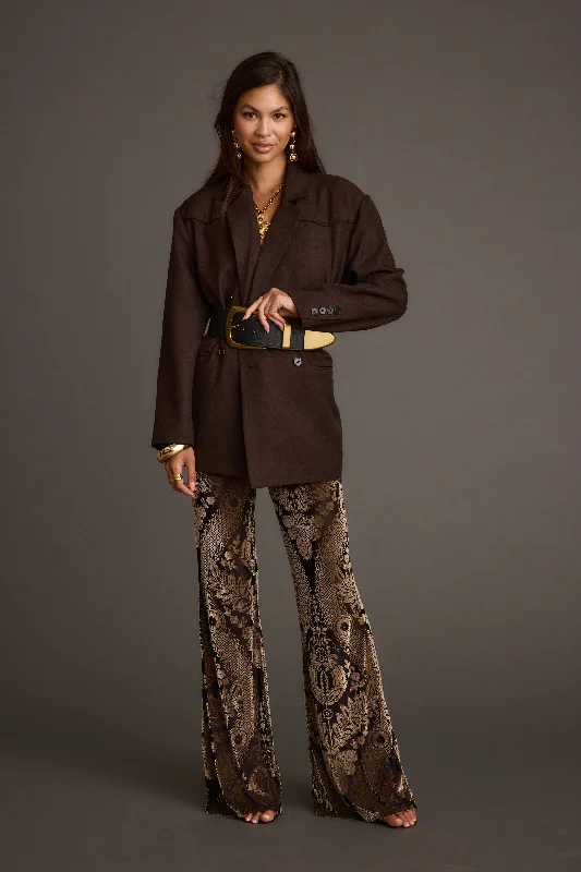 Silver Springs Burnout Velvet Flare Pants