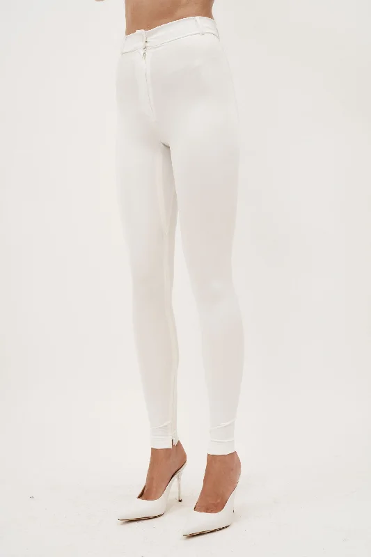 Skinny Tailored Cream Trousers