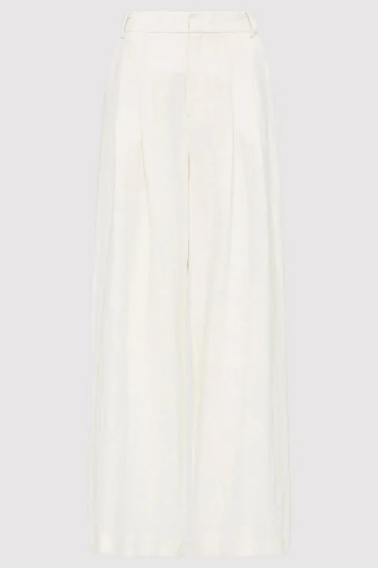 TAILORED LINEN PANTS-IVORY