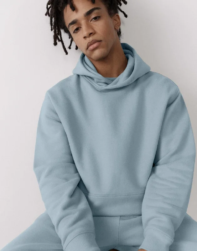 The Oversized Pullover Hoodie in Chalk Blue