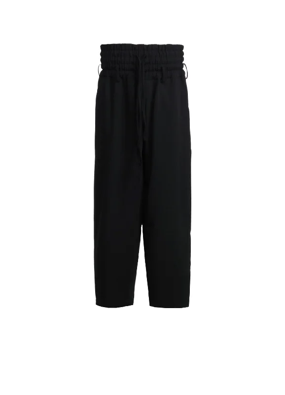 PE/RAYON GABARDINE STRETCH  SHIRRING AND LACES WAIST PANTS