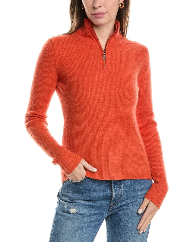 Forte Cashmere Rib 1/4-Zip Cashmere Sweater