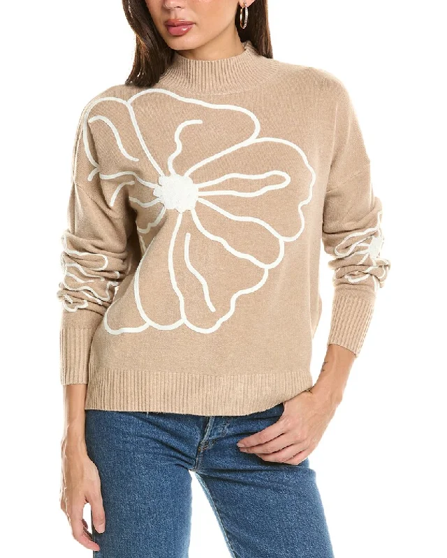 Rain + Rose Soft Embroidered Sweater