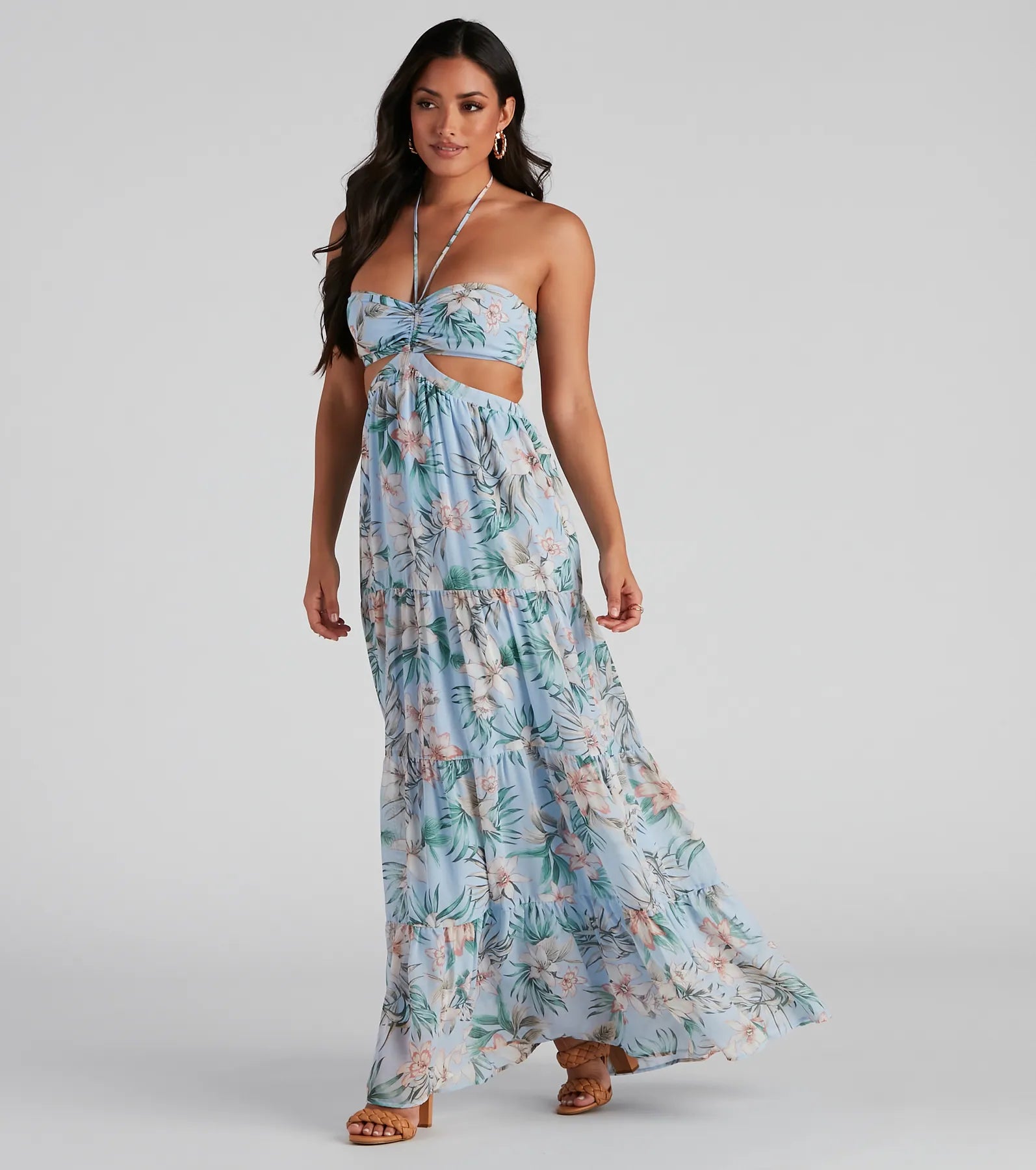 Bora Bora Floral Chiffon Maxi Dress