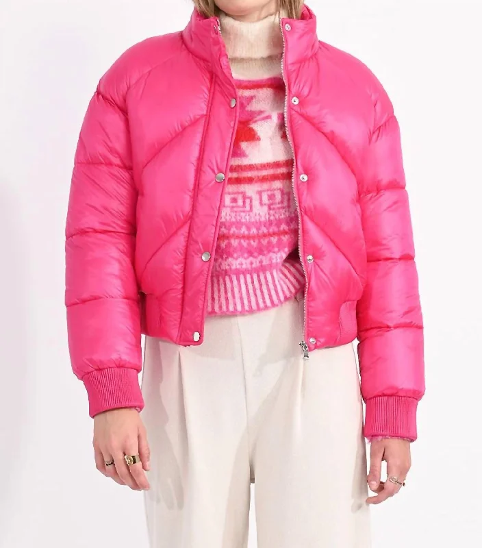 Puffer Jacket In Fuchsia Pink