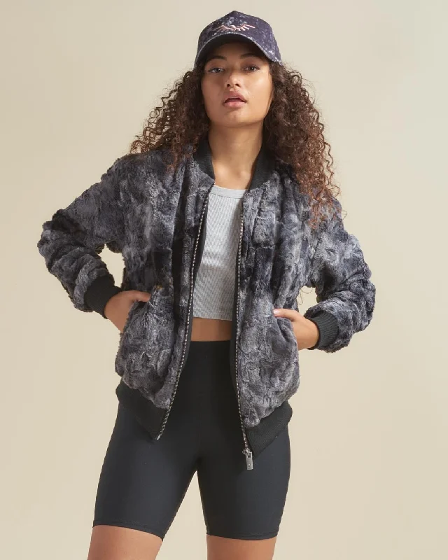 Women's Blue Faux Fur Jacket | Shark