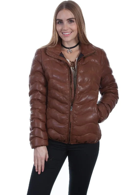 Scully Womens Cognac Lambskin Soft Ribbed Jacket XXL