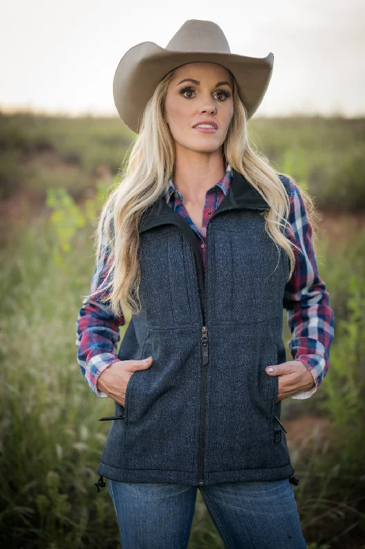 STS Ranchwear Womens Weston Vest Denim Poly/Spandex Fleece Vest